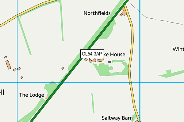 GL54 3AP map - OS VectorMap District (Ordnance Survey)