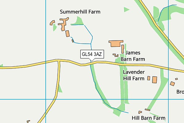 GL54 3AZ map - OS VectorMap District (Ordnance Survey)