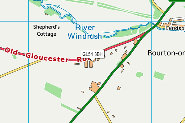 GL54 3BH map - OS VectorMap District (Ordnance Survey)