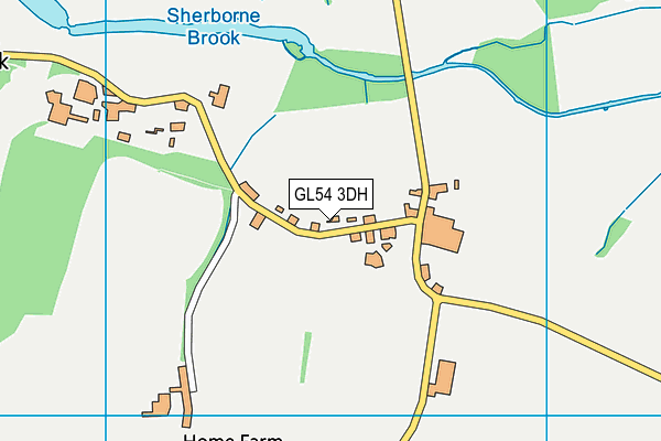 GL54 3DH map - OS VectorMap District (Ordnance Survey)