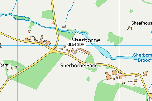 GL54 3DR map - OS VectorMap District (Ordnance Survey)