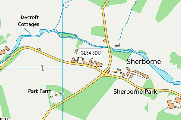 GL54 3DU map - OS VectorMap District (Ordnance Survey)