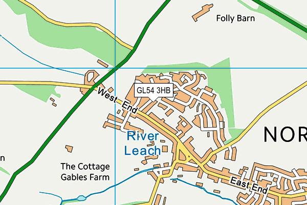 GL54 3HB map - OS VectorMap District (Ordnance Survey)