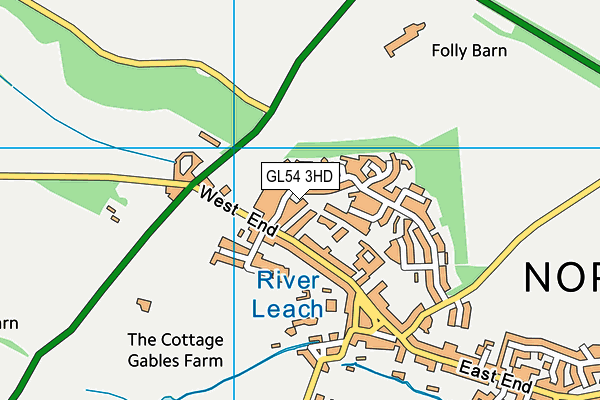 GL54 3HD map - OS VectorMap District (Ordnance Survey)