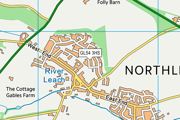 GL54 3HS map - OS VectorMap District (Ordnance Survey)