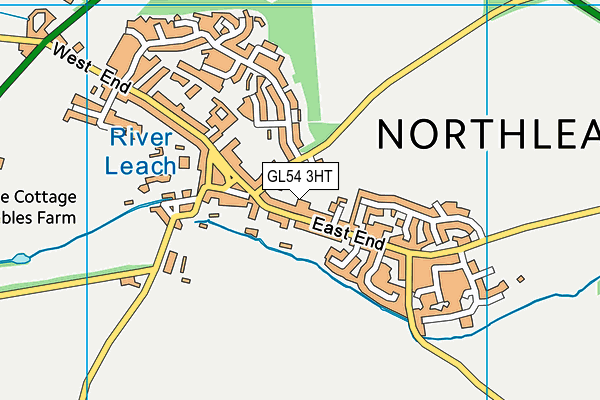 GL54 3HT map - OS VectorMap District (Ordnance Survey)