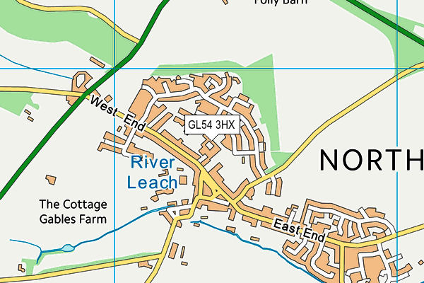 GL54 3HX map - OS VectorMap District (Ordnance Survey)