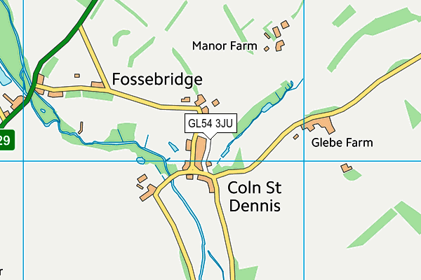 GL54 3JU map - OS VectorMap District (Ordnance Survey)