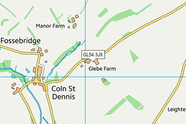 GL54 3JX map - OS VectorMap District (Ordnance Survey)