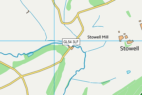 GL54 3LF map - OS VectorMap District (Ordnance Survey)