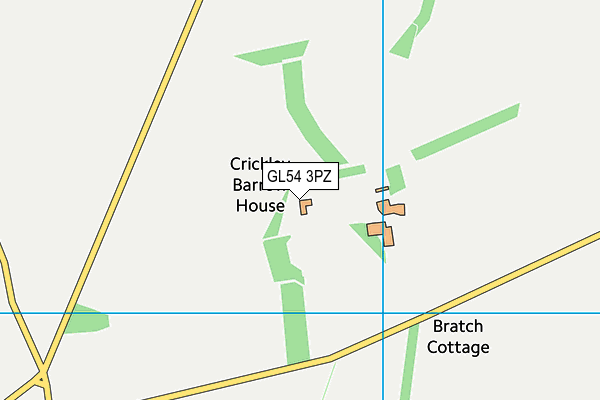 GL54 3PZ map - OS VectorMap District (Ordnance Survey)