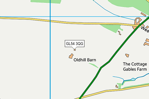 GL54 3QG map - OS VectorMap District (Ordnance Survey)