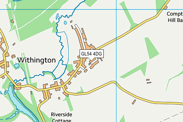 Withington Playing Field map (GL54 4DG) - OS VectorMap District (Ordnance Survey)