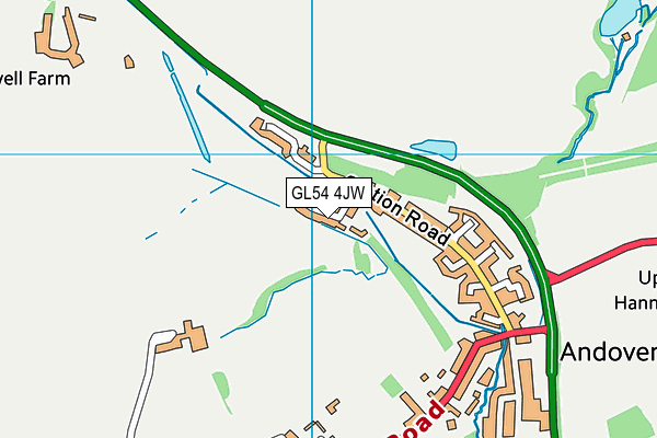 GL54 4JW map - OS VectorMap District (Ordnance Survey)