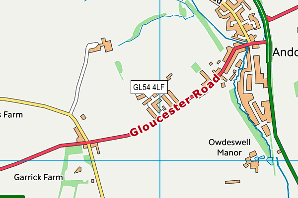GL54 4LF map - OS VectorMap District (Ordnance Survey)