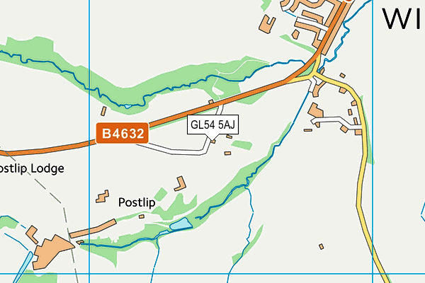 GL54 5AJ map - OS VectorMap District (Ordnance Survey)