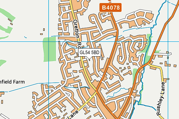 GL54 5BD map - OS VectorMap District (Ordnance Survey)