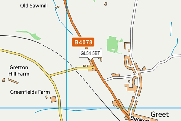 GL54 5BT map - OS VectorMap District (Ordnance Survey)