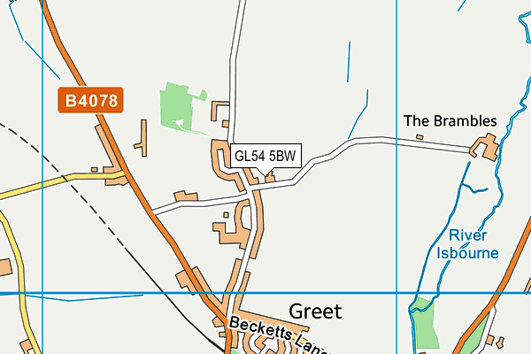 GL54 5BW map - OS VectorMap District (Ordnance Survey)