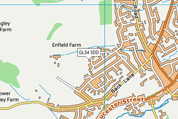 GL54 5DD map - OS VectorMap District (Ordnance Survey)