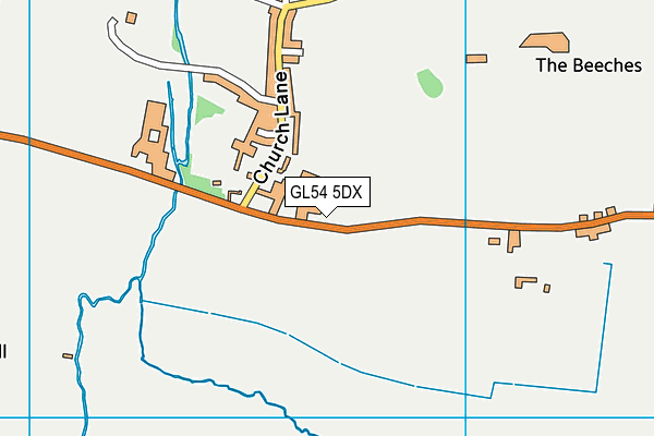 GL54 5DX map - OS VectorMap District (Ordnance Survey)