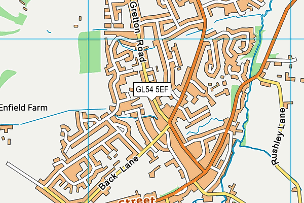 GL54 5EF map - OS VectorMap District (Ordnance Survey)