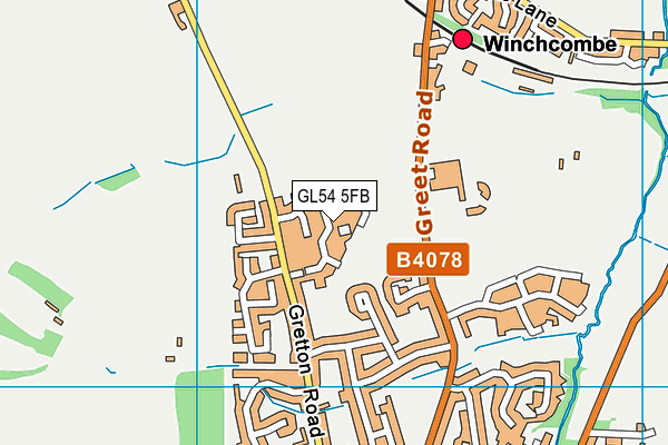GL54 5FB map - OS VectorMap District (Ordnance Survey)