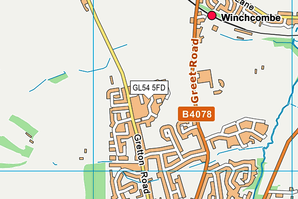 GL54 5FD map - OS VectorMap District (Ordnance Survey)