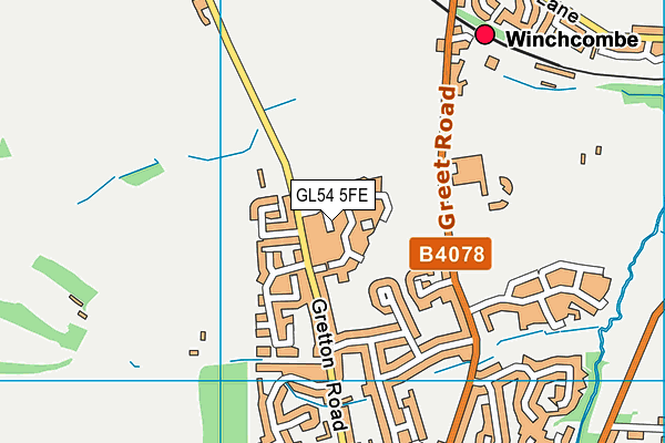 GL54 5FE map - OS VectorMap District (Ordnance Survey)