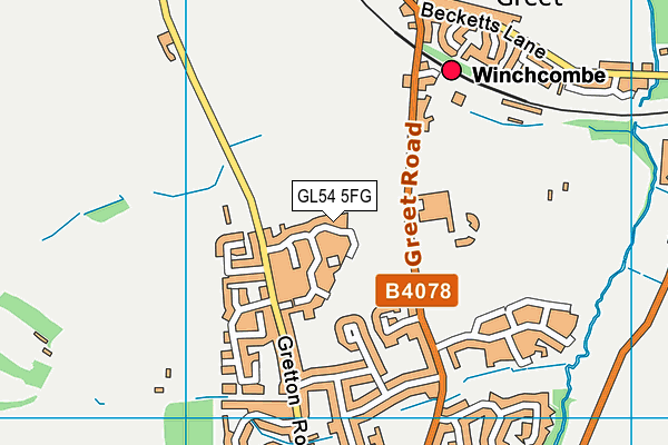 GL54 5FG map - OS VectorMap District (Ordnance Survey)