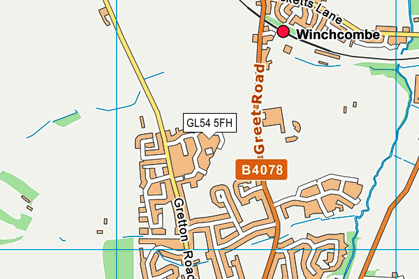 GL54 5FH map - OS VectorMap District (Ordnance Survey)