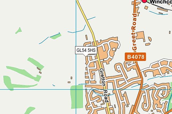 GL54 5HS map - OS VectorMap District (Ordnance Survey)