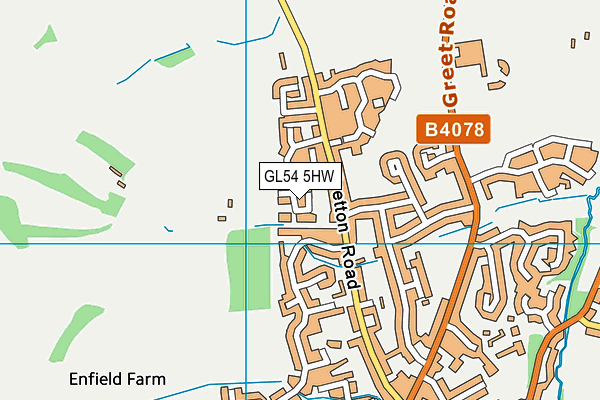 GL54 5HW map - OS VectorMap District (Ordnance Survey)