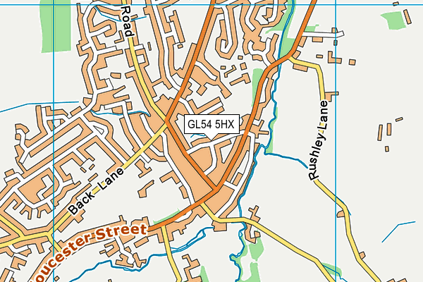 GL54 5HX map - OS VectorMap District (Ordnance Survey)
