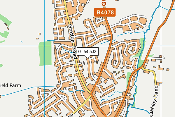GL54 5JX map - OS VectorMap District (Ordnance Survey)