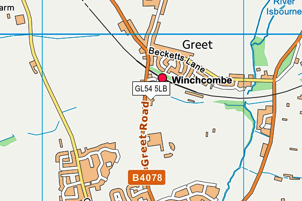 Winchcombe Tennis Club map (GL54 5LB) - OS VectorMap District (Ordnance Survey)