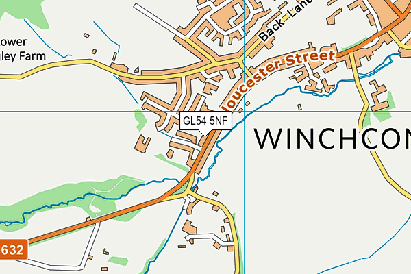 GL54 5NF map - OS VectorMap District (Ordnance Survey)