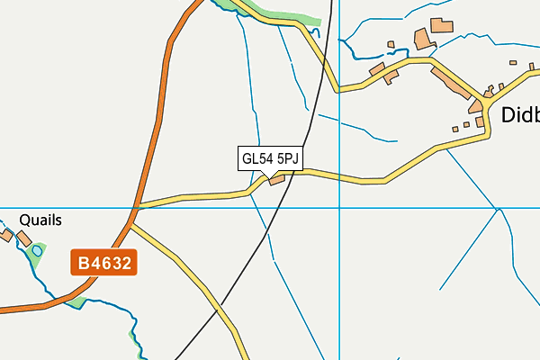 GL54 5PJ map - OS VectorMap District (Ordnance Survey)