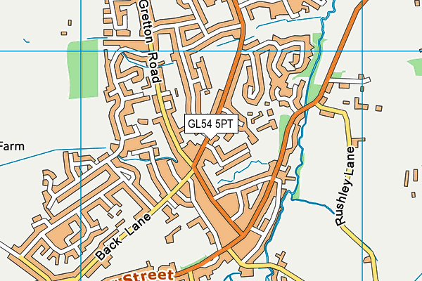 GL54 5PT map - OS VectorMap District (Ordnance Survey)