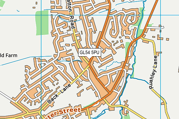 GL54 5PU map - OS VectorMap District (Ordnance Survey)