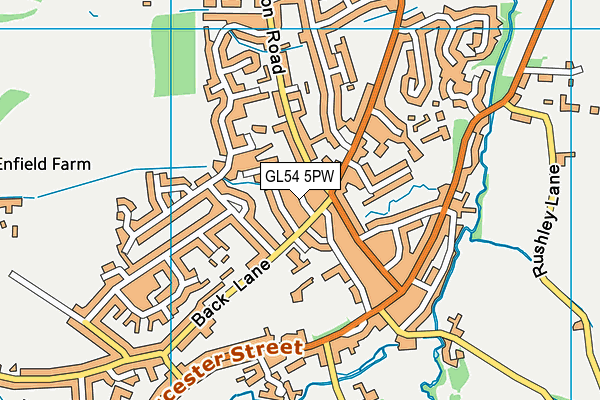 GL54 5PW map - OS VectorMap District (Ordnance Survey)