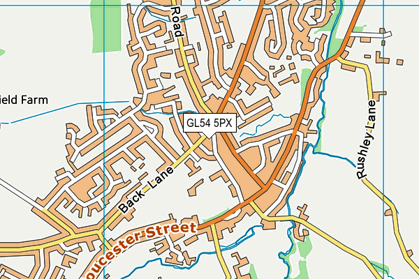 GL54 5PX map - OS VectorMap District (Ordnance Survey)