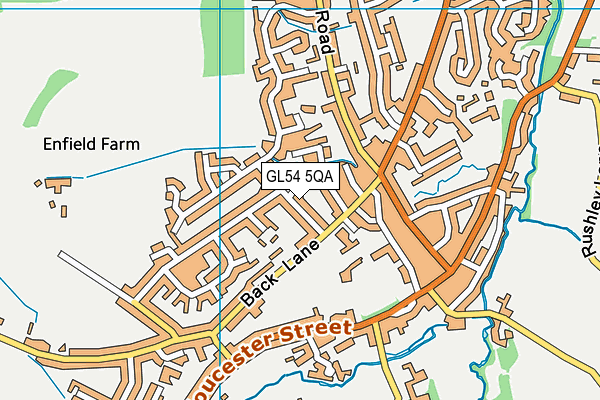GL54 5QA map - OS VectorMap District (Ordnance Survey)