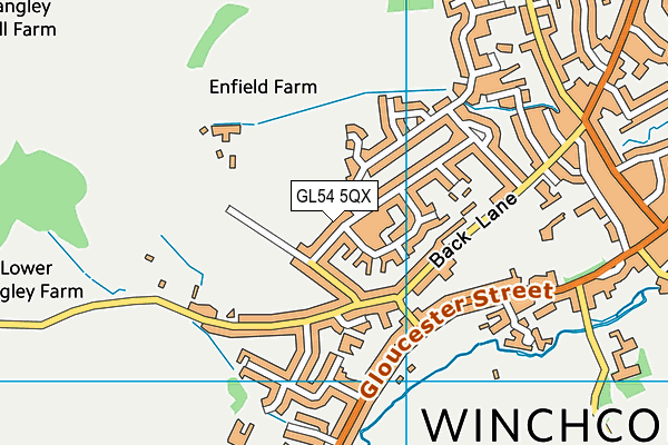 GL54 5QX map - OS VectorMap District (Ordnance Survey)