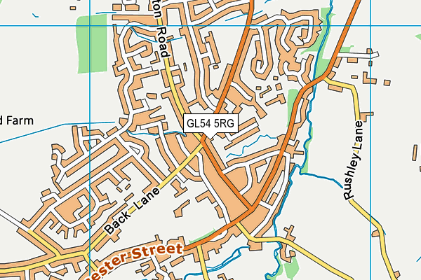 GL54 5RG map - OS VectorMap District (Ordnance Survey)