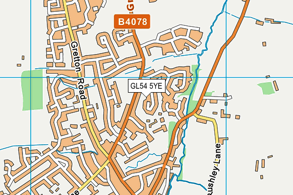 GL54 5YE map - OS VectorMap District (Ordnance Survey)