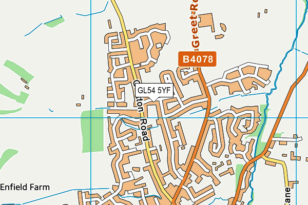 GL54 5YF map - OS VectorMap District (Ordnance Survey)