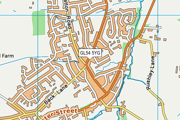 GL54 5YG map - OS VectorMap District (Ordnance Survey)