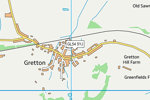 GL54 5YJ map - OS VectorMap District (Ordnance Survey)