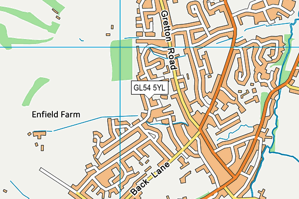 GL54 5YL map - OS VectorMap District (Ordnance Survey)